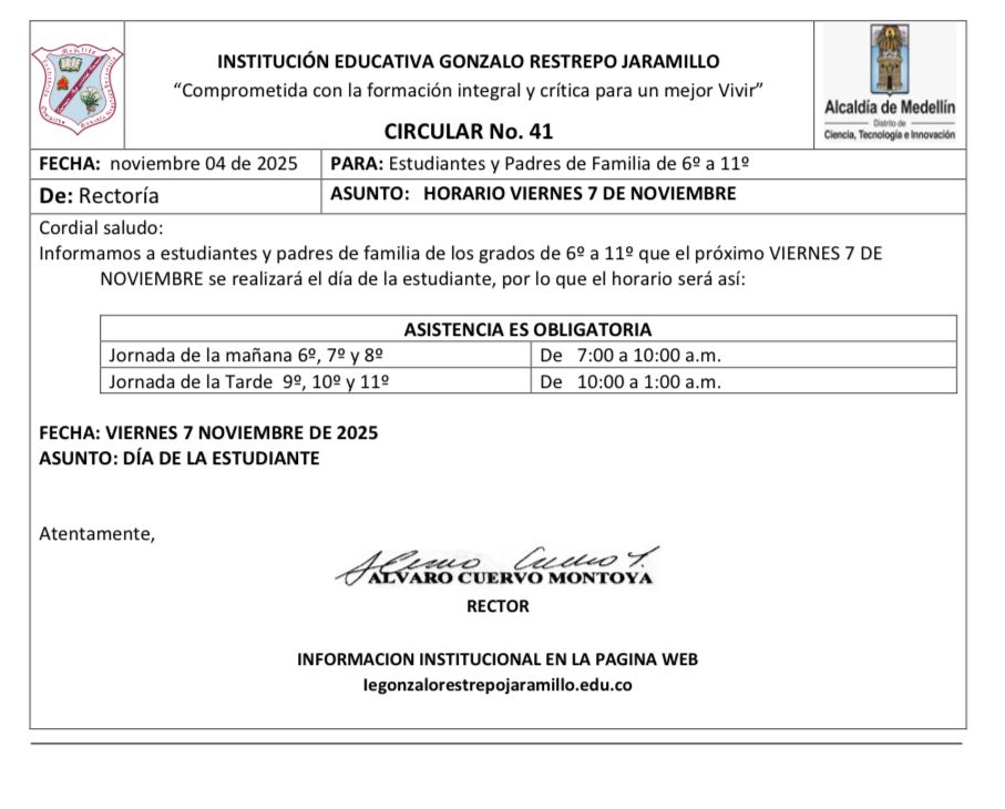 Circular 41 Nov 7 Dia Estudiante